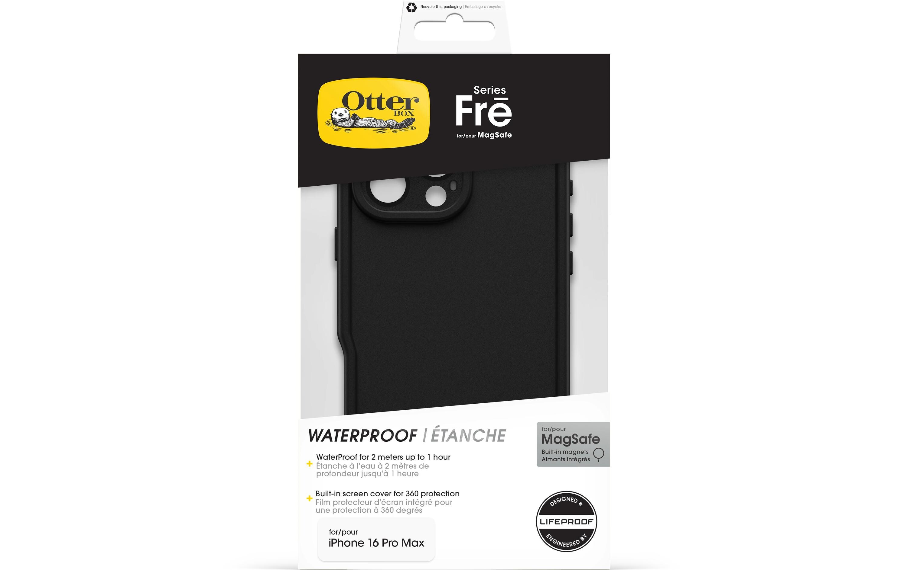 Back Cover Fre iPhone 16 Pro Max SchwarzWasserdichte Schutzhülle für das Apple iPhone 16 Pro Max