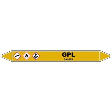 Marqueur de Tuyauterie - GPL - NFX 08-105 - Vinyle Laminé