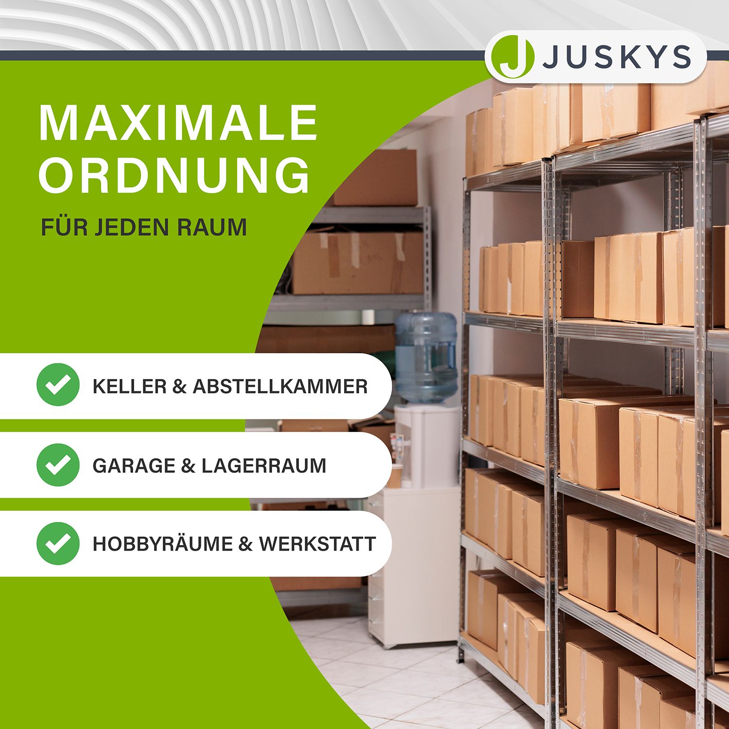 Juskys Lagerregal Easy 2er Set – Metall Schwerlastregal 160x80x40 cm, 8 Böden, 640 kg, verzinkt