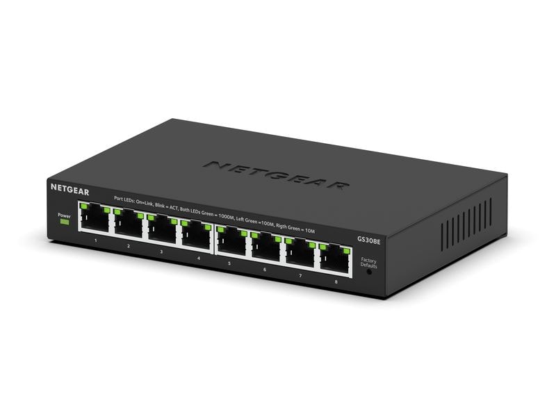 Netgear Switch GS308E 8 Port 8-Port Gigabit Ethernet Plus Switch