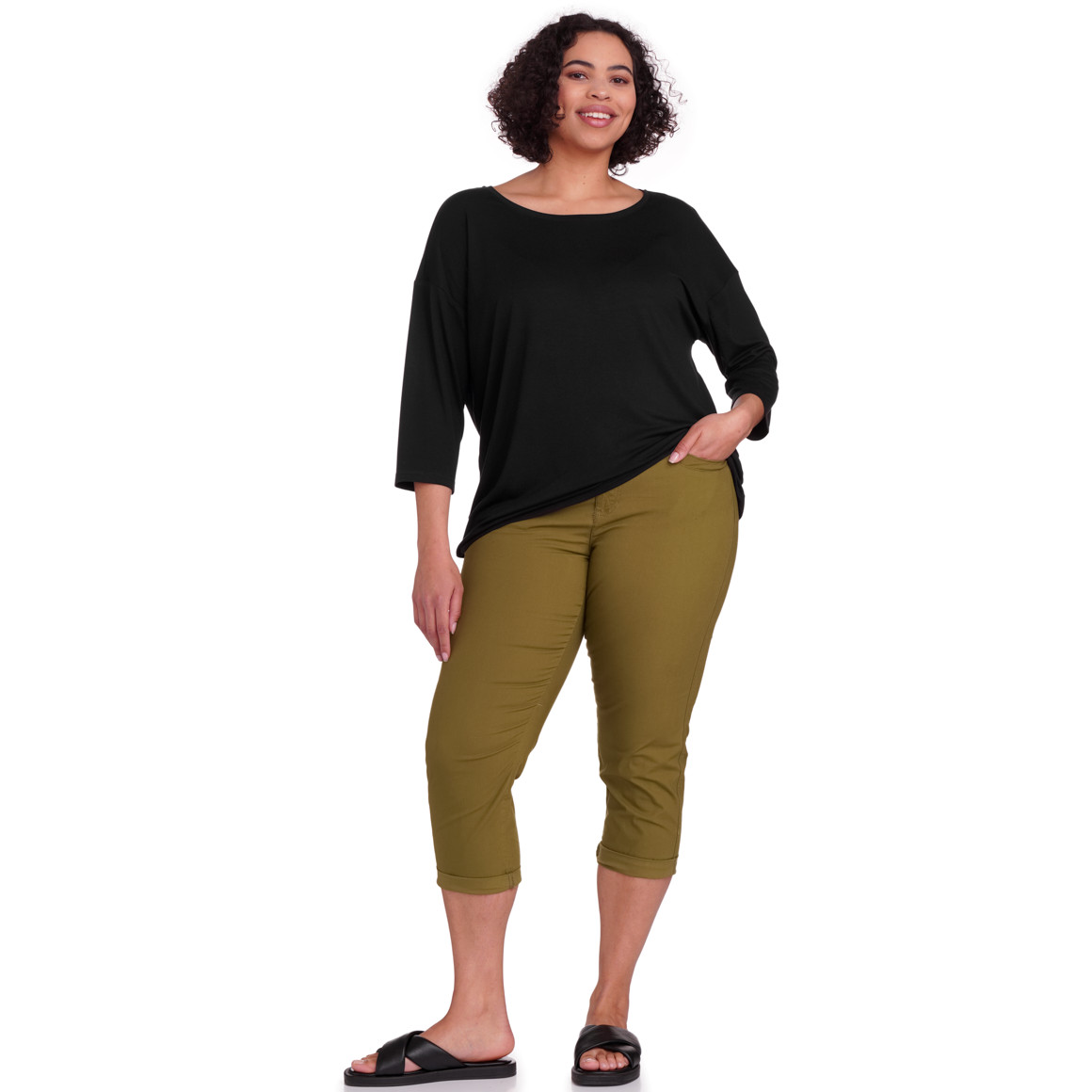 Gina Benotti Damen Longshirt mit Viskose-Anteil schwarz