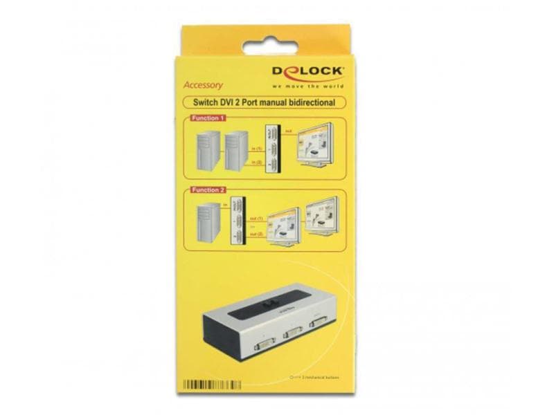 Delock Switchbox DVI 2 Port DVI-I (24 5) Bidirektionaler Umschalter