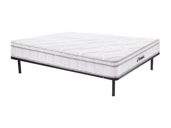 Ensemble 160 x 200 cm cadre à lattes + matelas ressorts 3 zones et mémoire de forme ép.20cm - WOLKENTANZ de YSMÉE