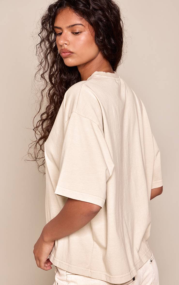 Vert Sauge T-shirt Oversize En Coton Délavé À L'acide