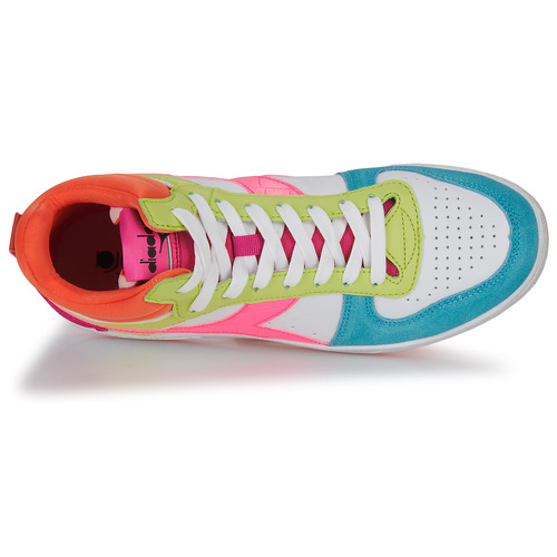 Diadora - MAGIC BASKET DEMI CROCO WN - Blanc / Multicolore