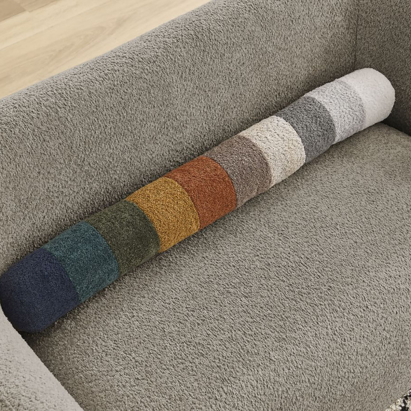 Bobochic Canapé 2 places celine bouclette taupe - 160x87x70 cm