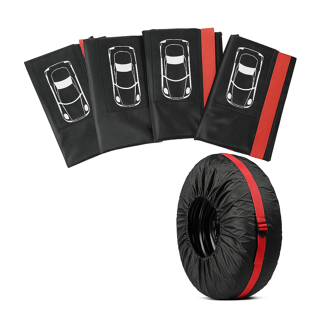 (4er Set) KFZ Auto-Reserveradabdeckungen / Wasserdichte Schutzhüllen für SUV & PKW / Universalgrösse 80 cm (19
