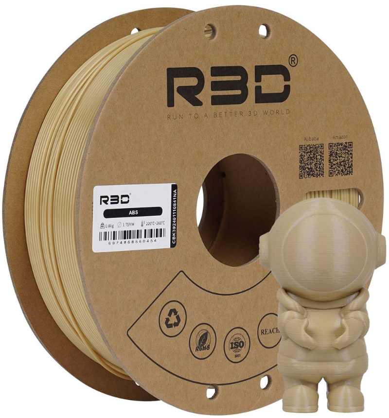 R3D  ABS Latte, 1,75 mm / 800 g    Langlebiges Filament mit guten mechanischen Eigenschaften
