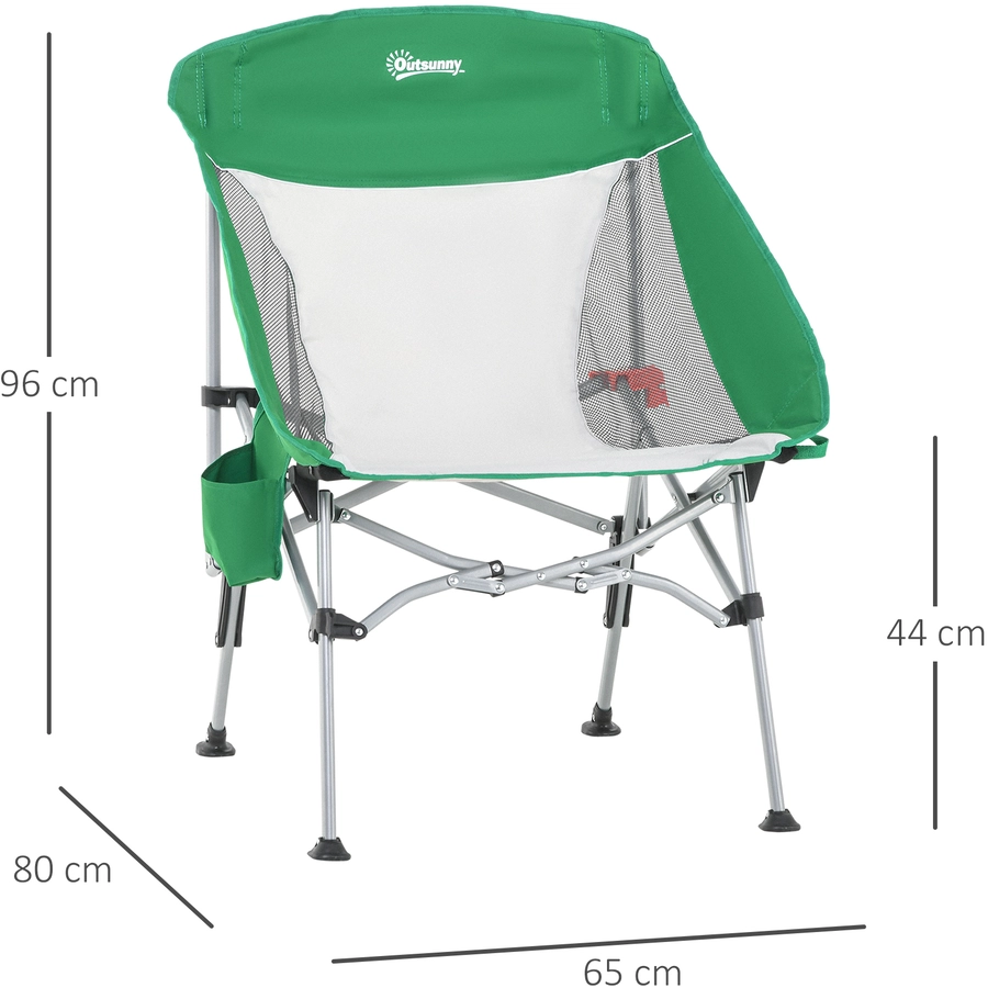 Outsunny Campingstuhl zusammenklappbar grün, silber