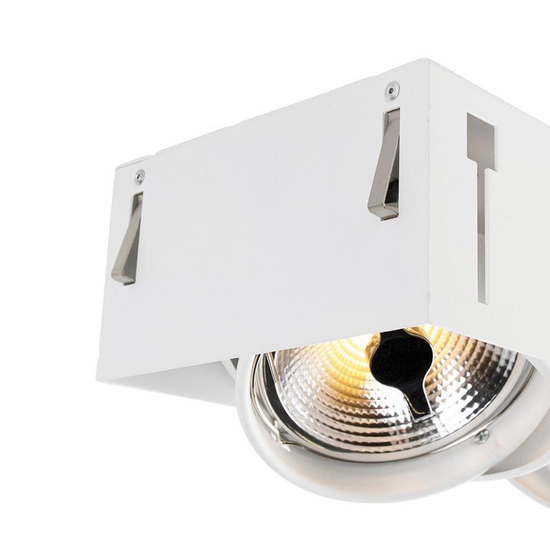 Set van 6 Inbouwspot wit  AR111 trimless 3-lichts - Oneon