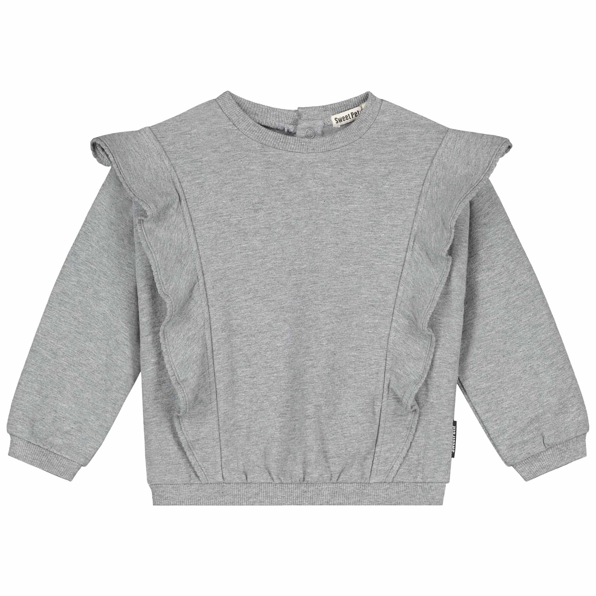 Sweet petit peuter sweater Kiki lange mouwen effen grijs