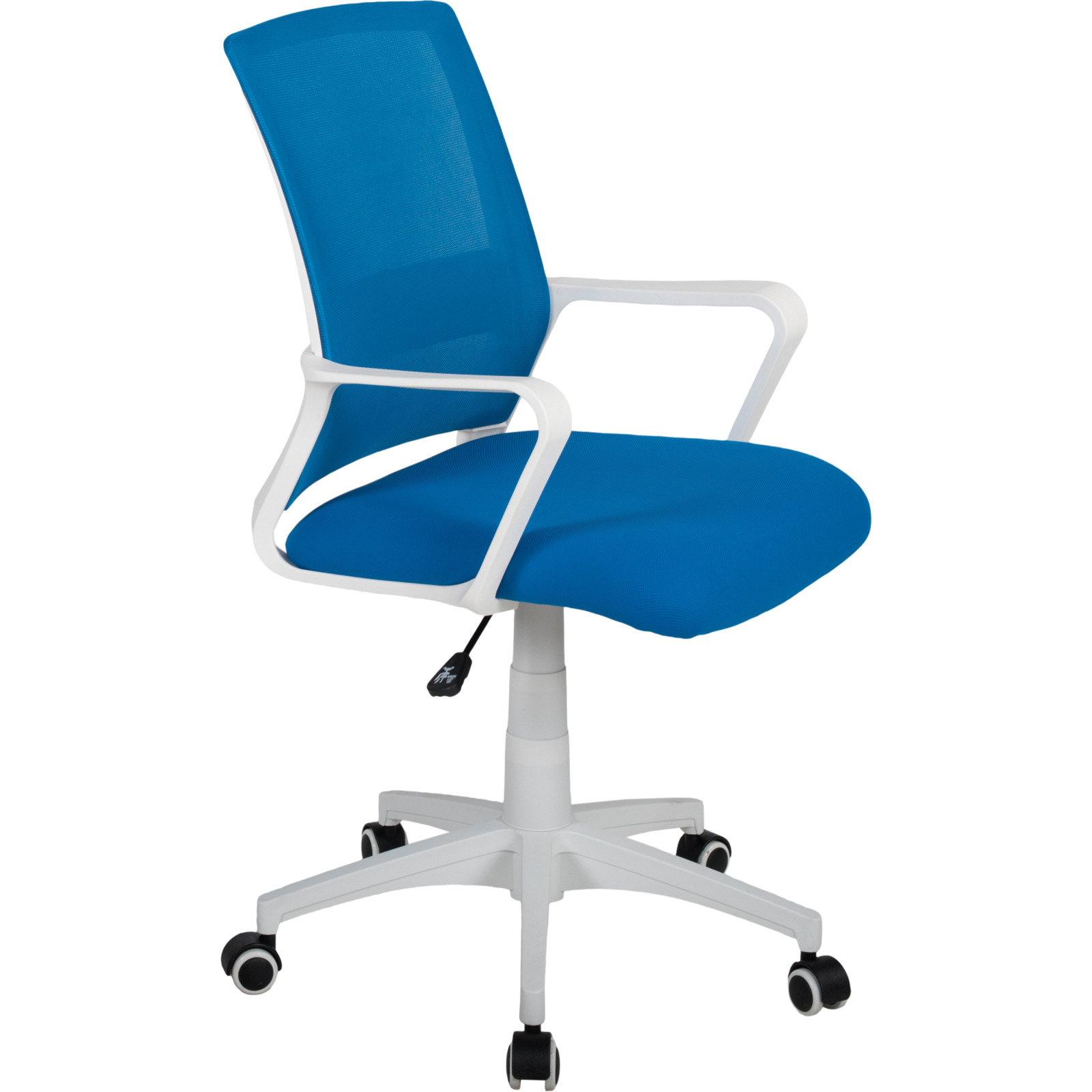 Bürostuhl Jonte Mesh blau, Gestell weiss, drehbar