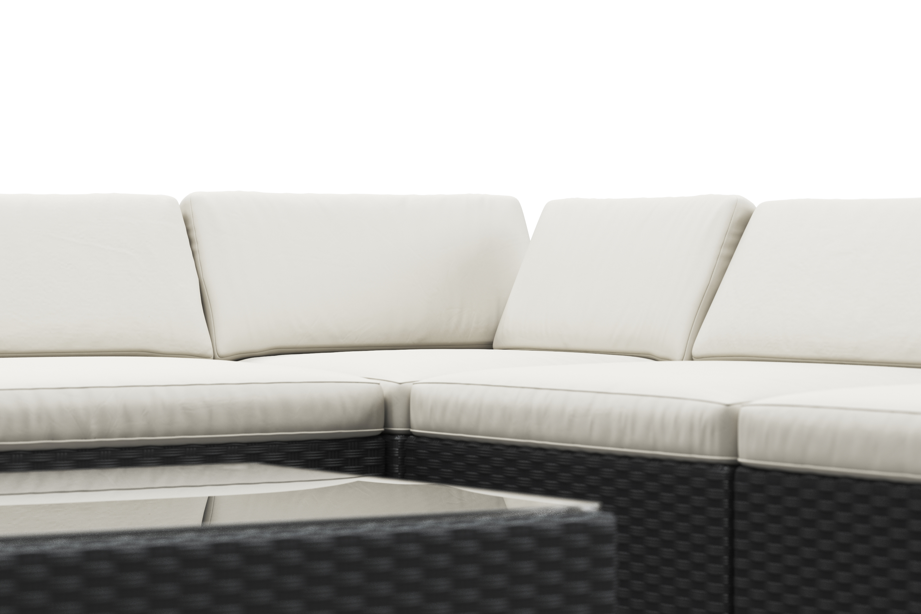 Rattanlounge TEXAS schwarz/weiss