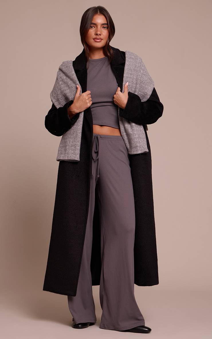 Charcoal Grey T-shirt Ample À Toucher Doux