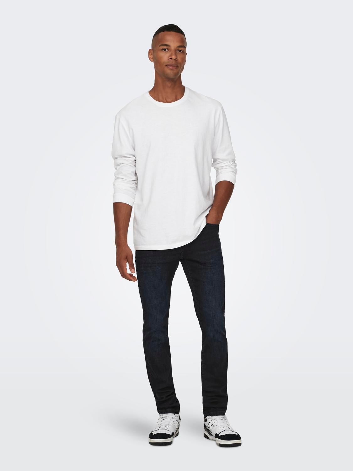 ONSLOOM Mittlere Taille Slim Fit Jeans Blue Black Denim