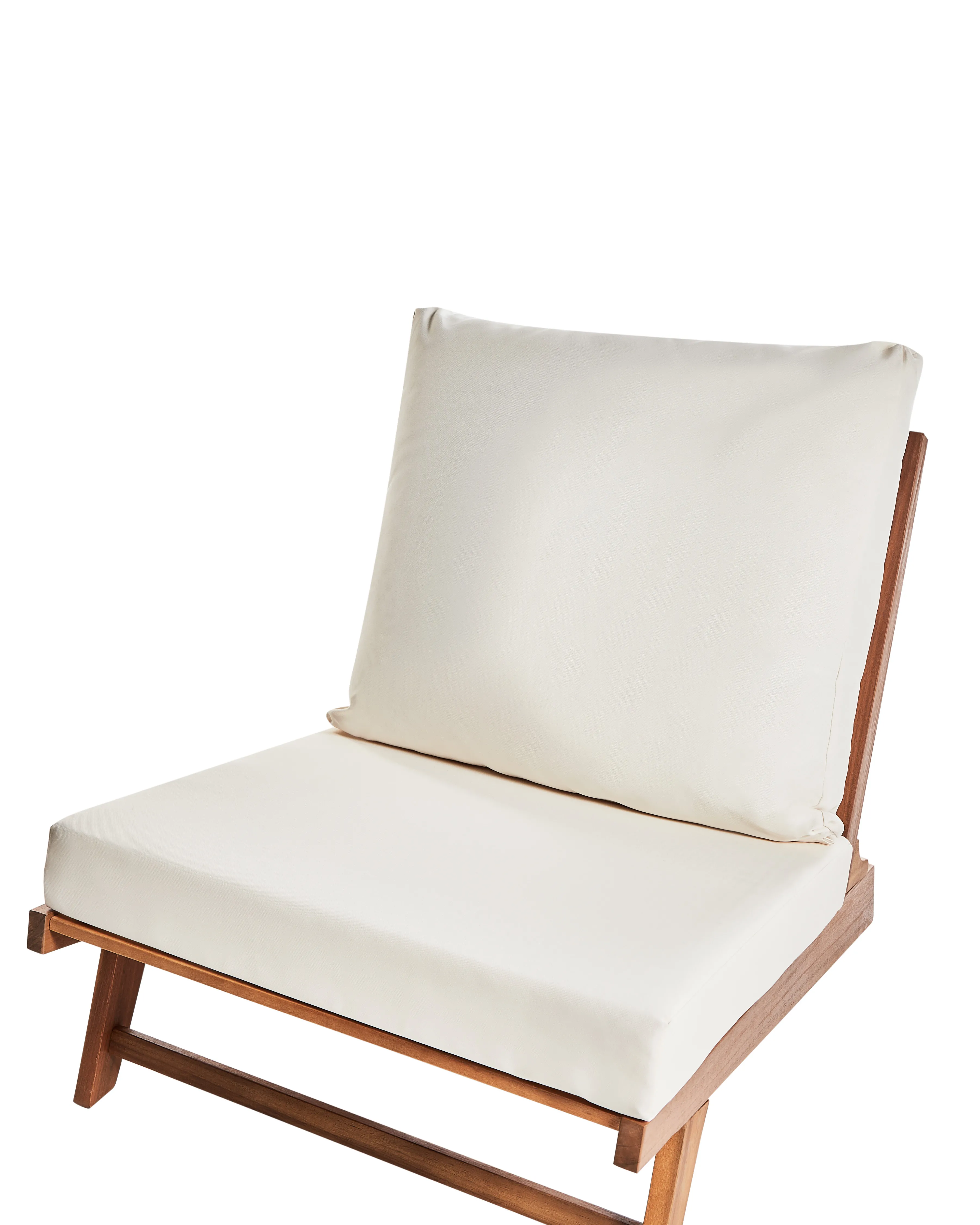 Set van 2 stoelen met zitkussen MICCIANO Acaciahout Gebroken wit