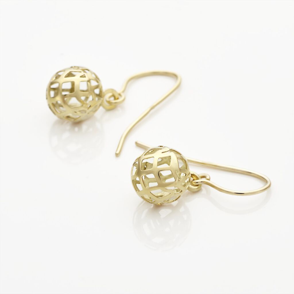 Boucles D'oreilles Pendantes Fidelia Boules Or Jaune