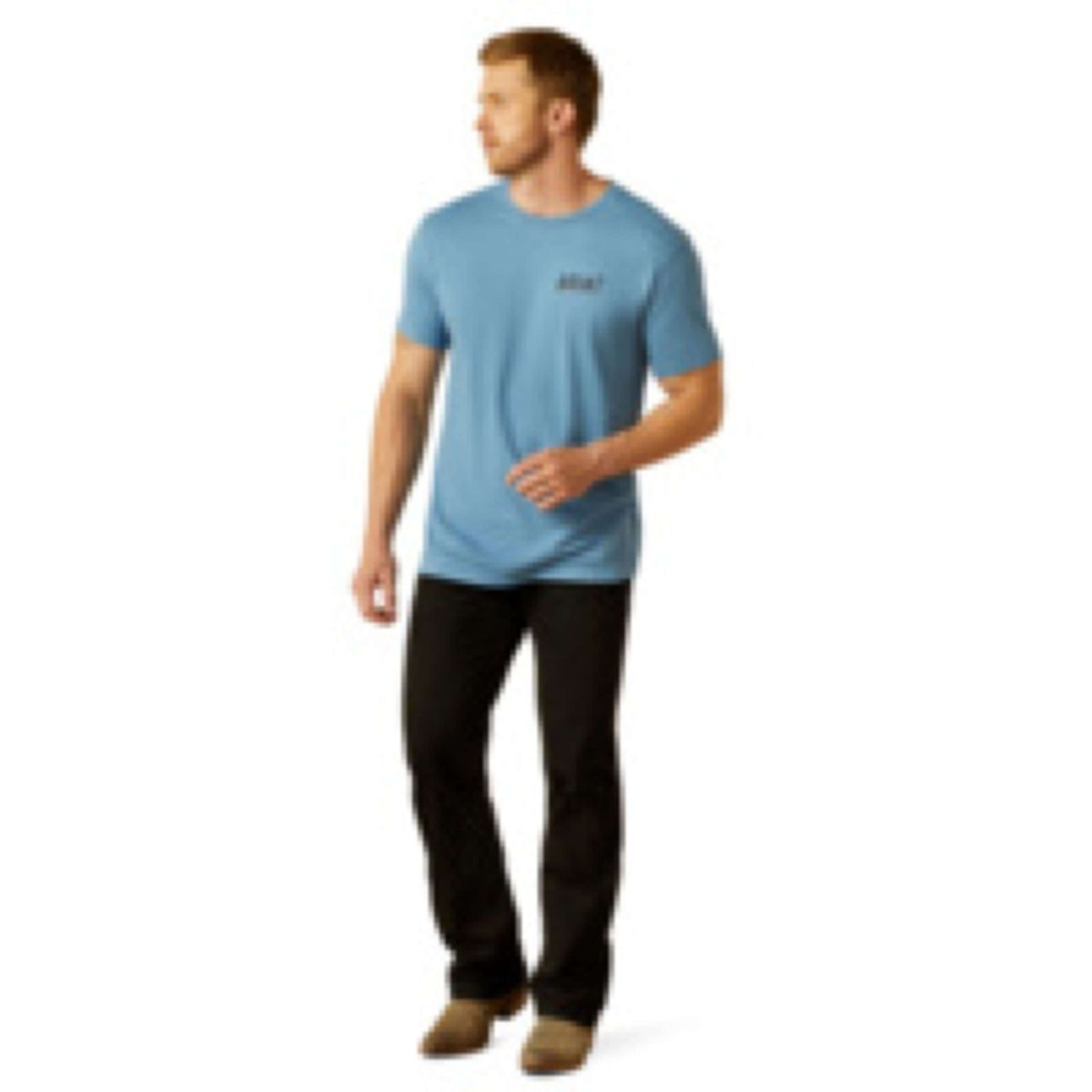 Ariat T-Shirt Blazing Saddle Heren Blauw