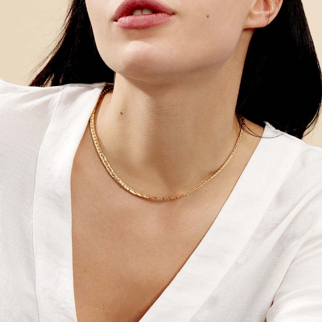 Collier Vannessa Maille Haricot  Or Jaune
