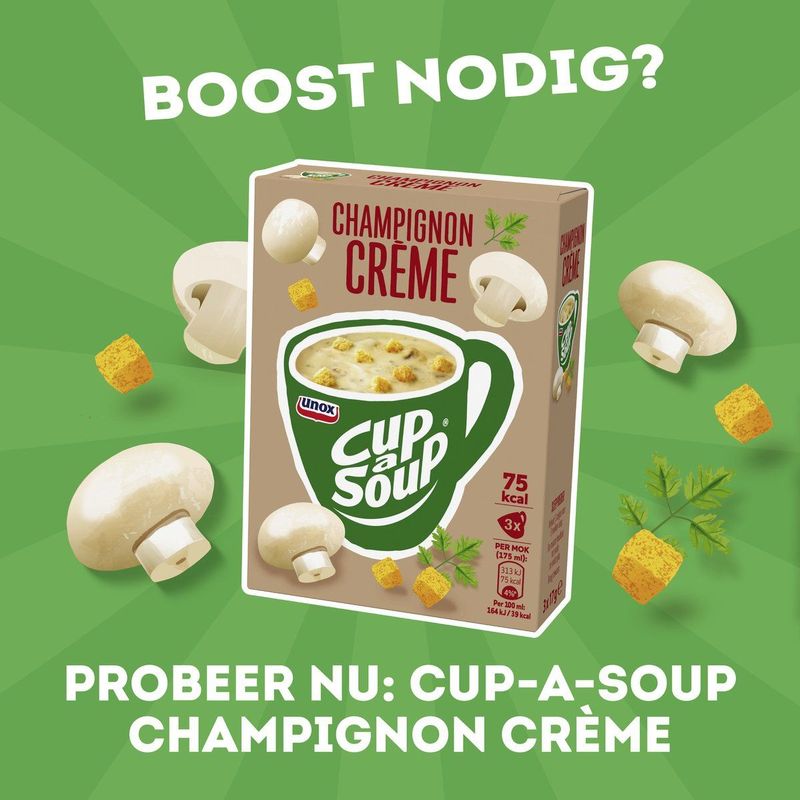 Unox Champignon Crème Cup-a-Soup - 12 X 3 X 175 ml - Voordeelverpakking
