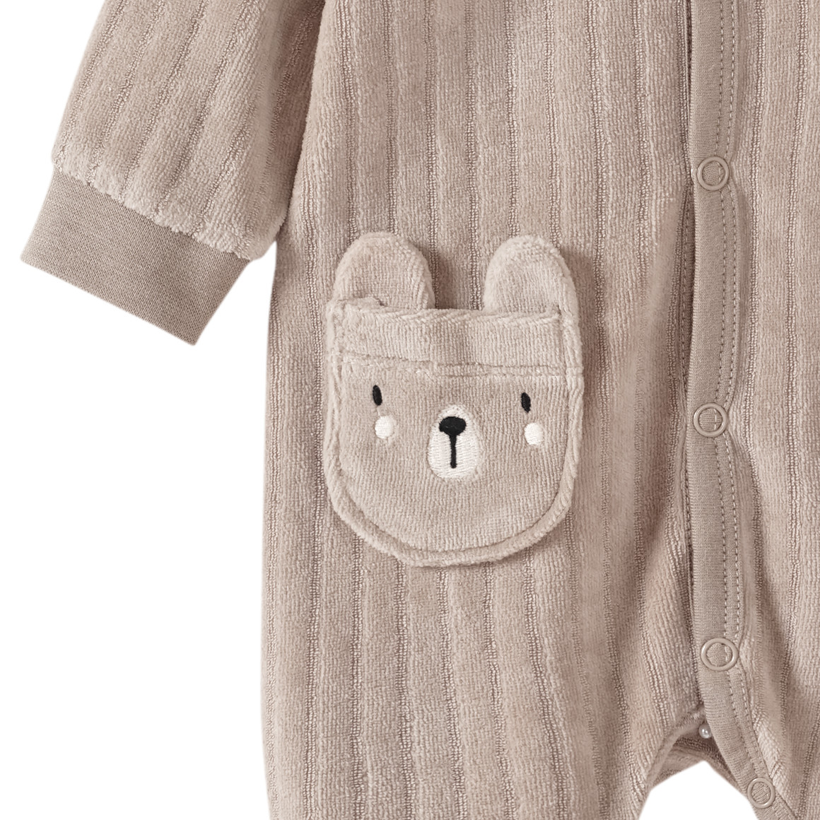 Topomini Newborn Schlafanzug mit Bär-Motiv hellbraun