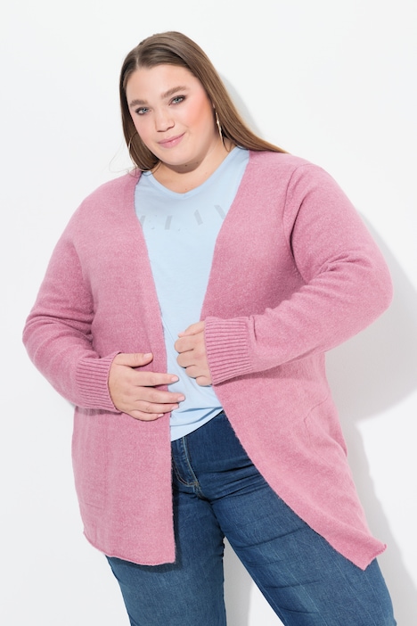 Strickjacke, A-Linie, offenes Modell, Taschen