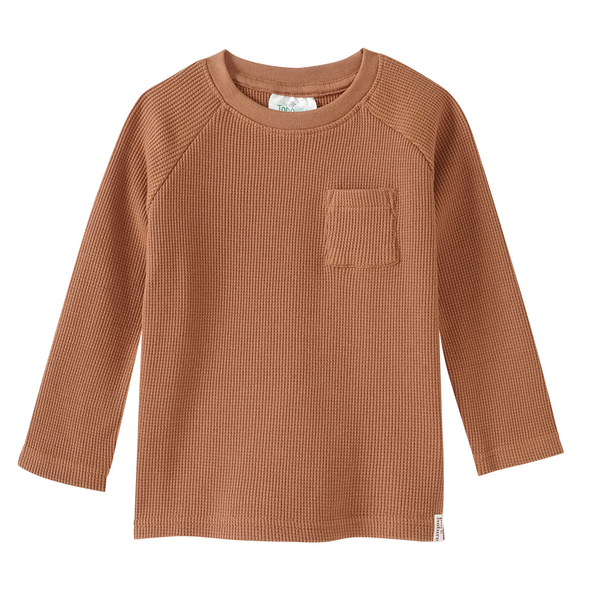 Topolino Pure Collection 2 Jungen Langarmshirts aus Waffel-Piqué terracotta / hellblau