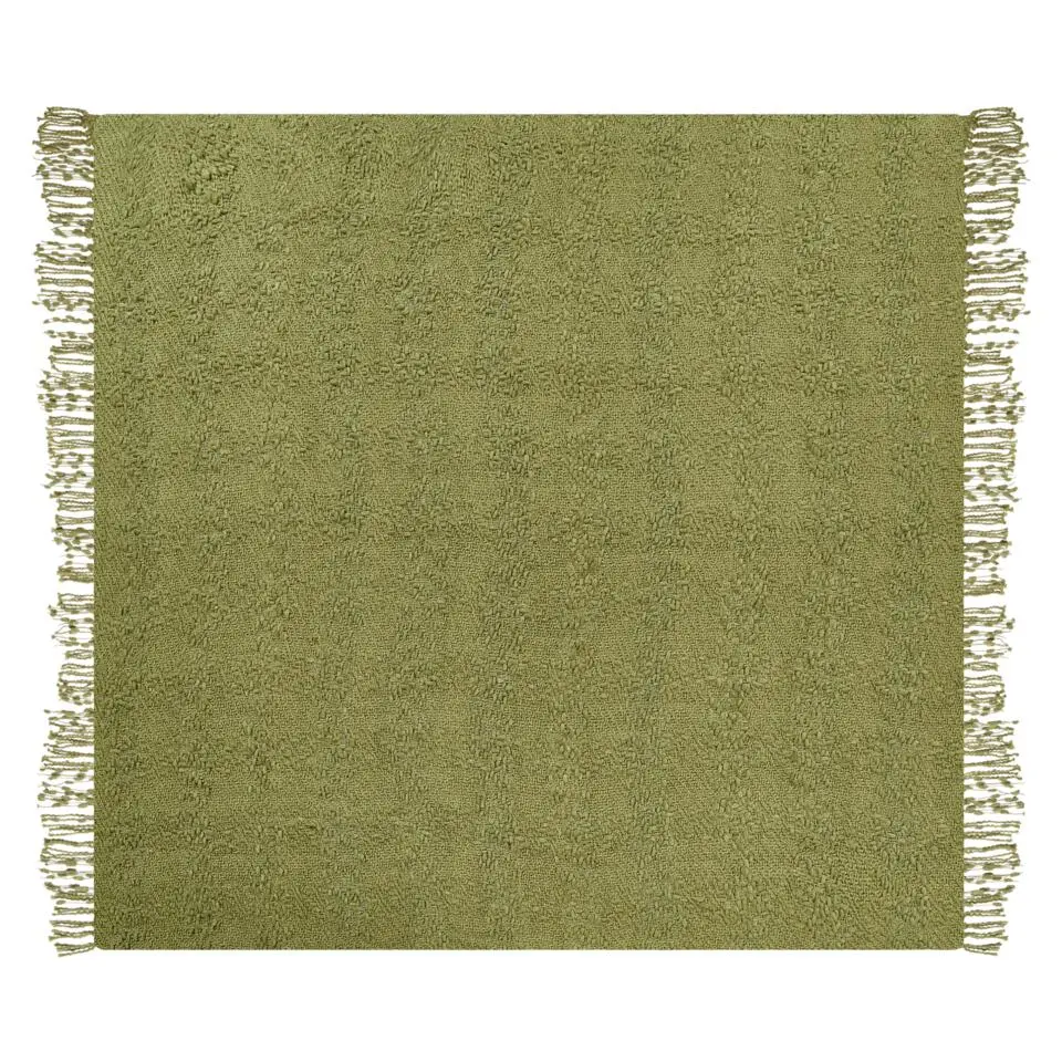 VELLA - Deken - Olijfgroen - 200 x 220 cm - Katoen
