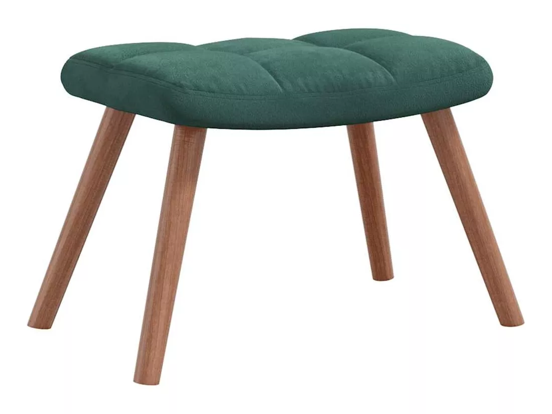 Chaise à bascule avec repose-pied Vert foncé Velours