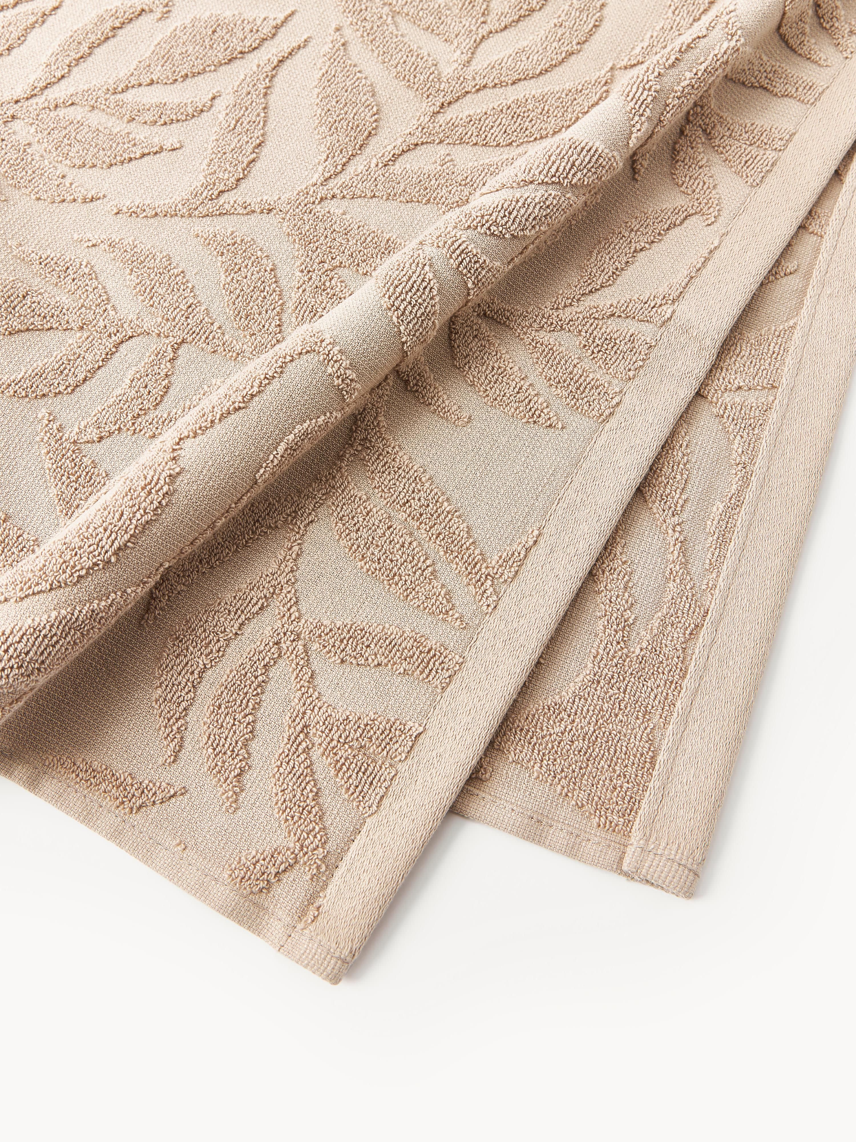 Handdoek Leaf met hoog-laag patroon, in verschillende formaten