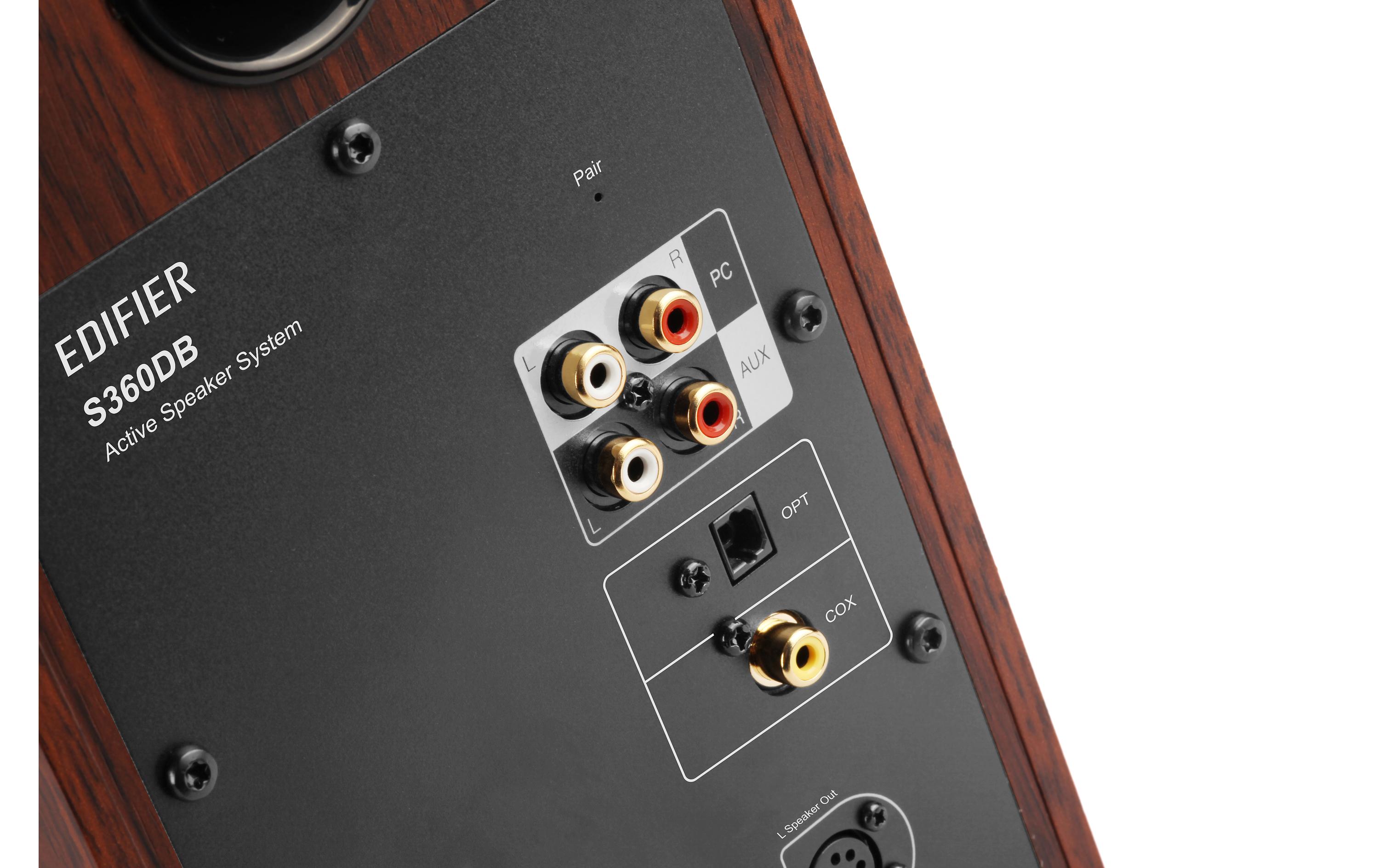 Regallautsprecher Paar S360DB Braun<br>Hi-Res zertifiziertes 2.1 Audio-System mit diversen Eingangsoptionen