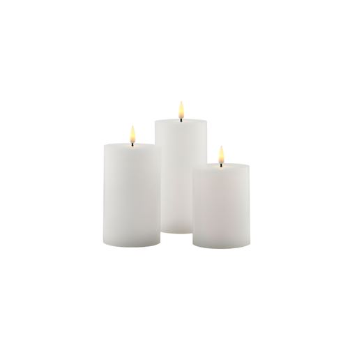 Sirius Sille 3-pak Genopladelig Lys, Hvid