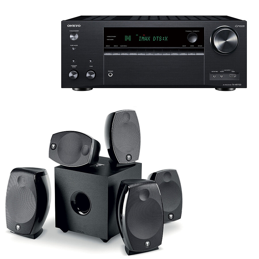 Onkyo TX-NR7100B Noir + Focal Sib Evo 5.1.2 Dolby Atmos
