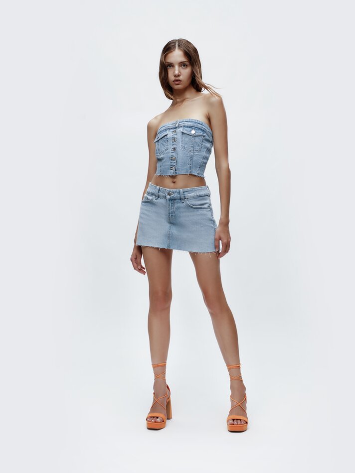 Top corset jeans - Azul claro