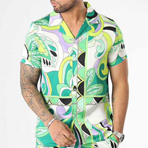 Ensemble Chemise Manches Courtes Et Short Jogging Vert
