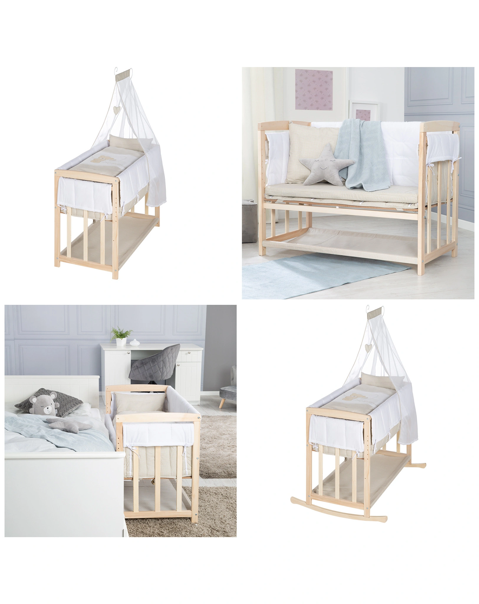 Beistellbett LIEBHABÄR 4in1 76 x 94 cm