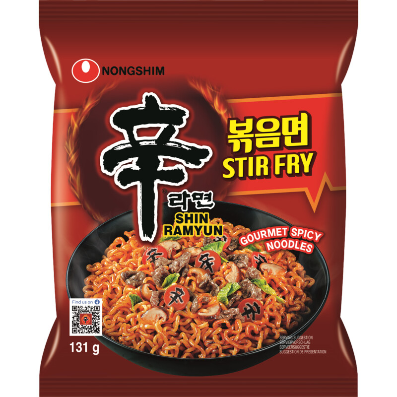 Nongshim Shin red stir fry