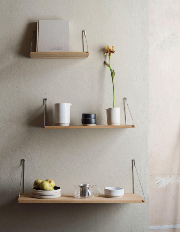 Frama Shelf wandplank 60x20 naturel/messing