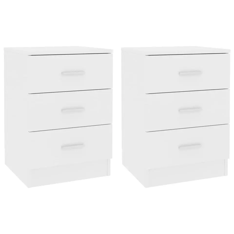 vidaXL - Nachtkastje - Wit - Bewerkt hout - 2 stuks