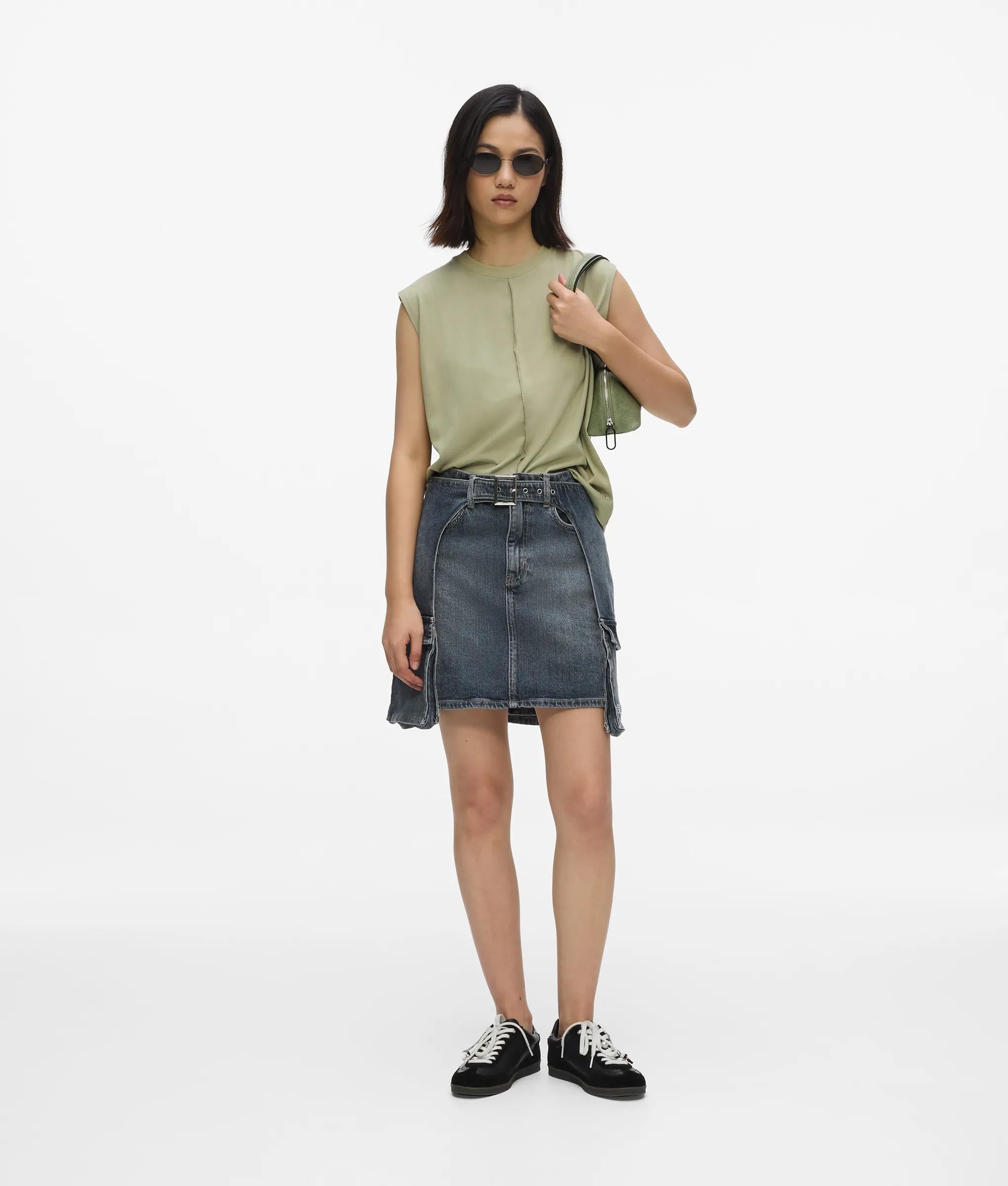Denim minirokje met gespdetails