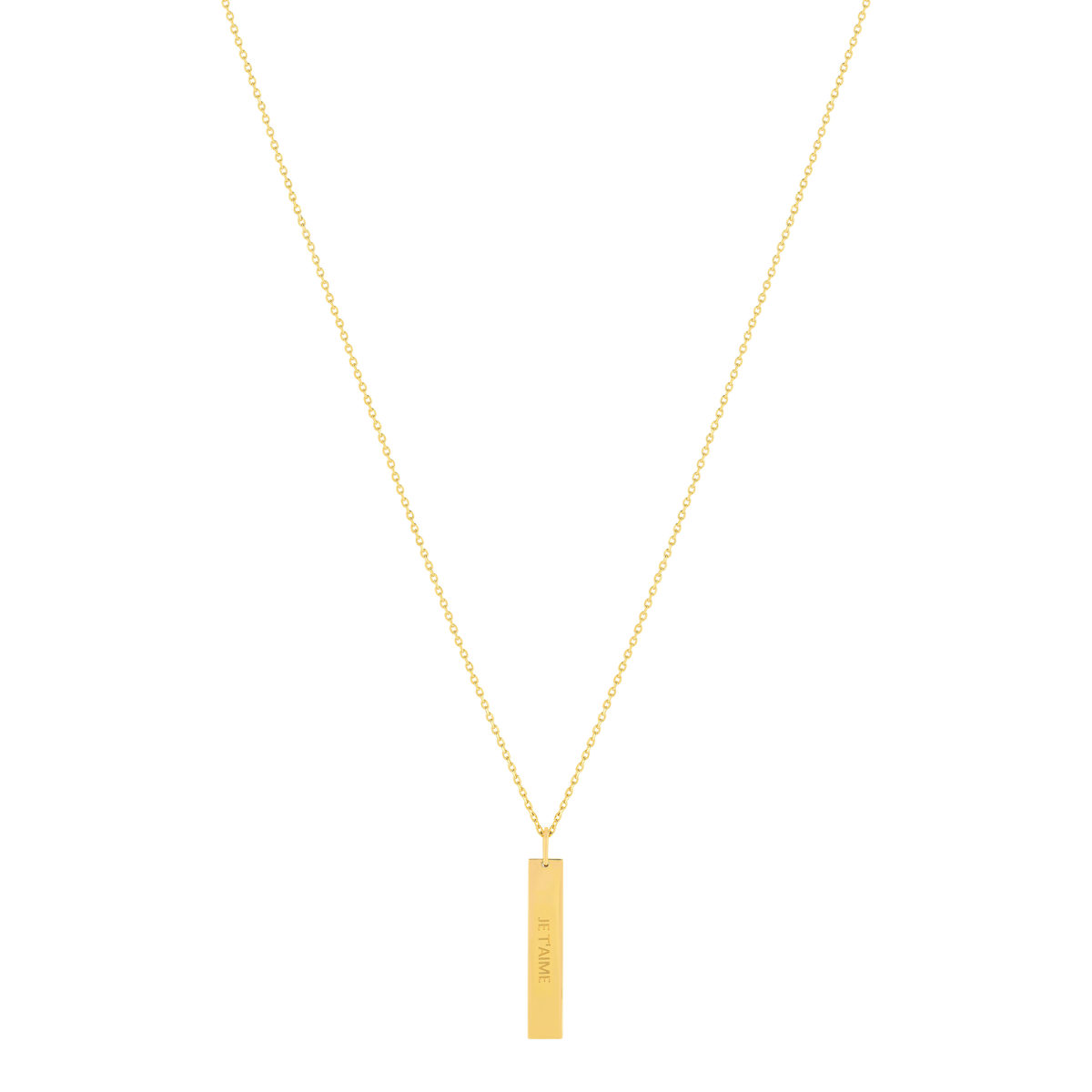 Collier plaqué or plaque personnalisable