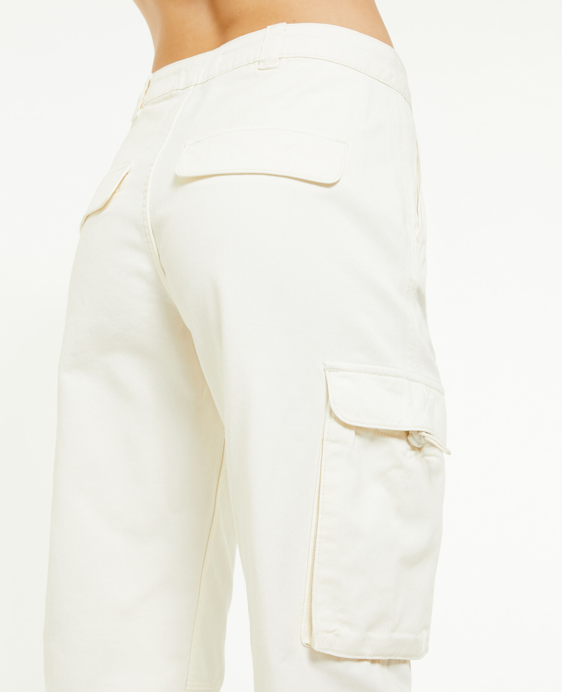 Pantalon cargo taille basse - Beige