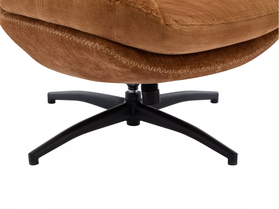 Fauteuil pivotant en tissu terracotta LIZUTA