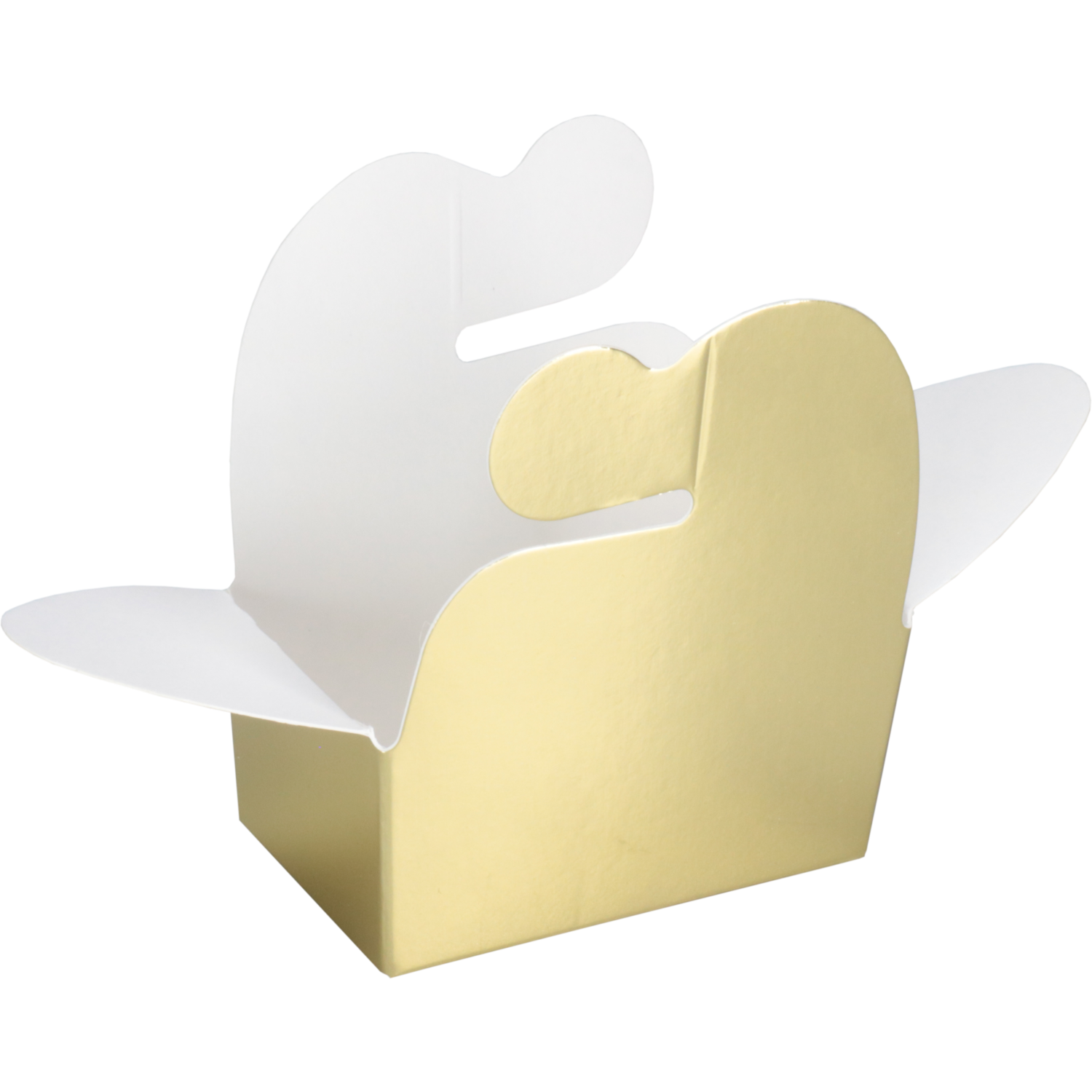 Ballotin, karton + PP, 67x39x32mm, goud/wit