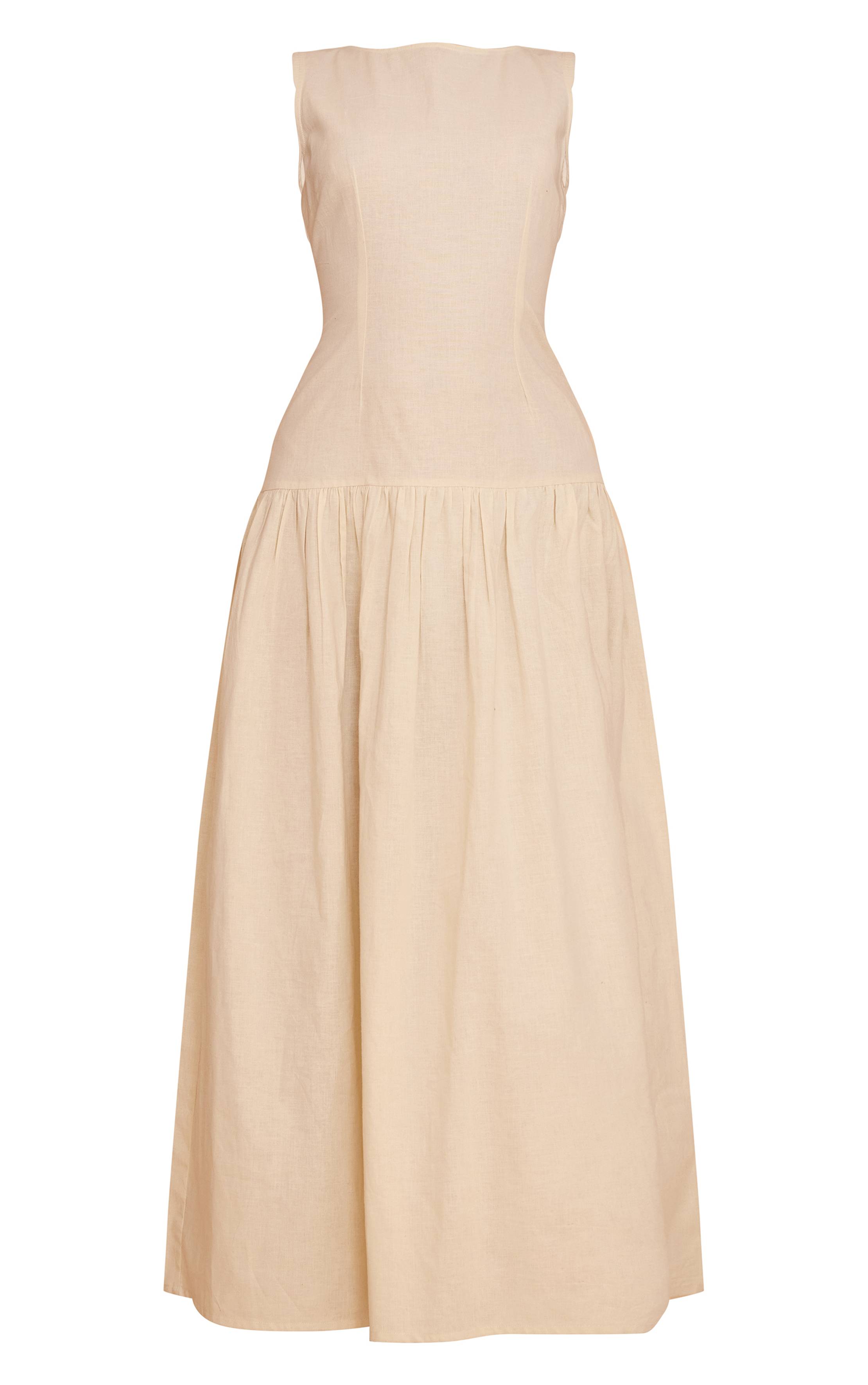 Butter Yellow Robe Maxi À Taille Basse