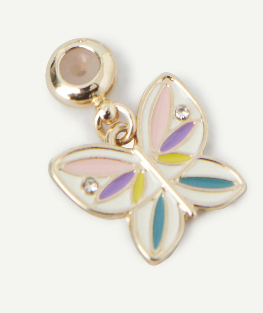 BRACELET DORÉE FILLE AVEC BRELOQUES LICORNE ARC-EN-CIEL ET PAPILLON