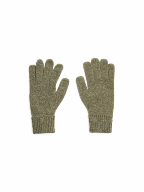 PIECES Strickhandschuh Grün Textil
