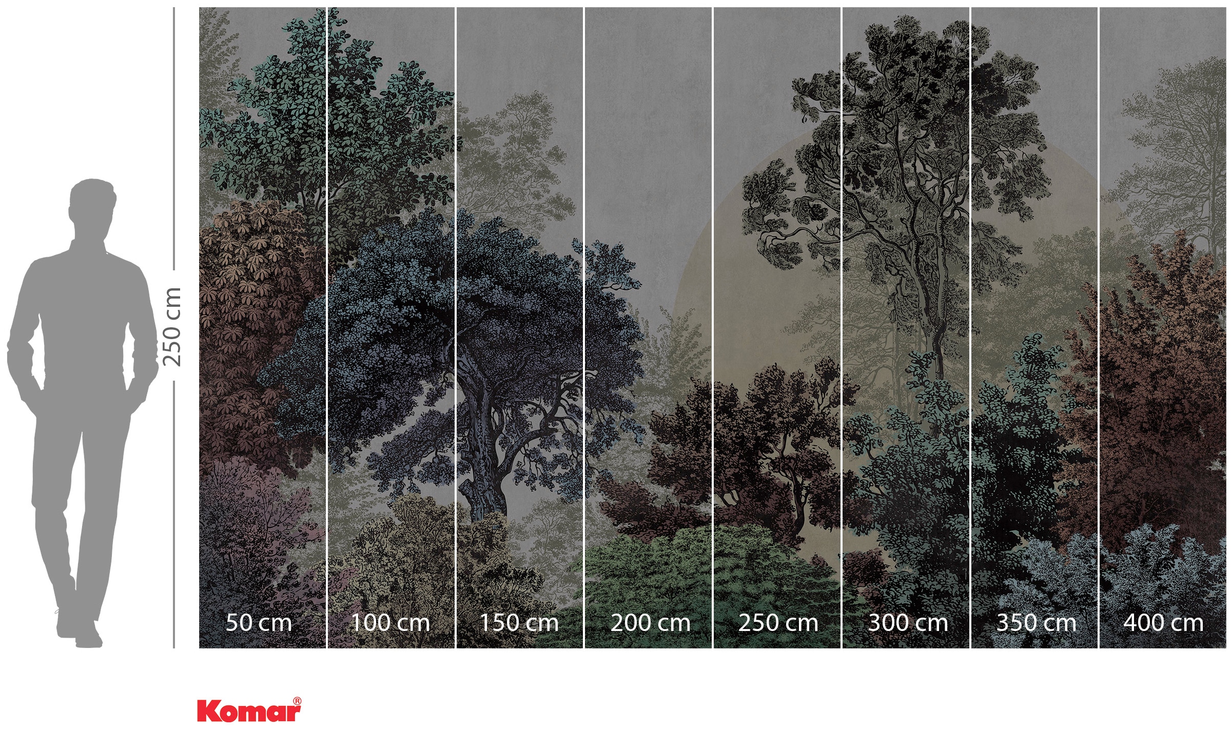 Komar Vliestapete »Digitaldruck Vlies -  Bois Brumeux - Grösse 400 x 250 cm« bedruckt glatt Wohnzimmer, Schlafzimmer