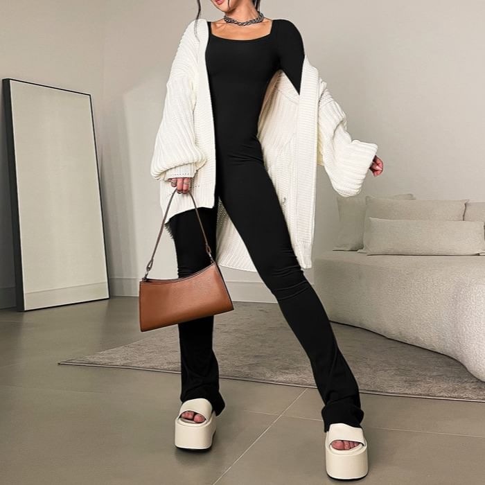 Ragom - Jumpsuit met lange mouwen en open rug