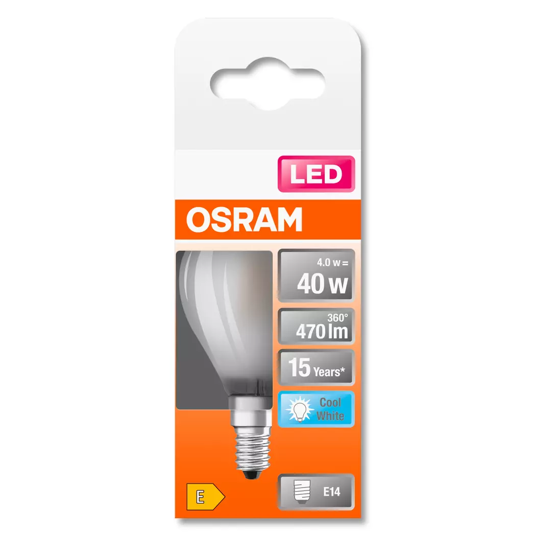 LED-Tropfen E14/4 Watt/Energie E